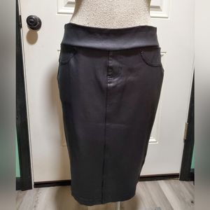 Cute Pleather Pencil Skirt WITH 2 BACK POCKETS